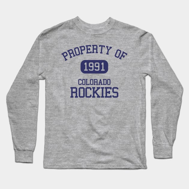 Property of Colorado Rockies Long Sleeve T-Shirt by Funnyteesforme